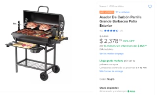 Asador de Carbón Parrilla por $2,378 | Descuento Mercado Libre