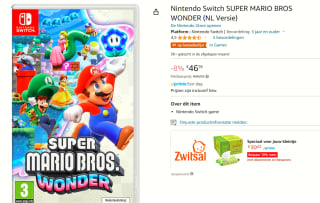 Super mario bros wonder voor €46,95 bij Amazon