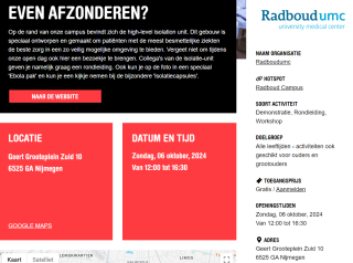 Gratis toegang/activiteiten tijdens Weekend van de Wetenschap op 5 & 6 oktober