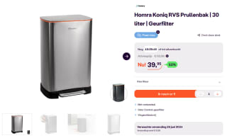 Homra Koniq RVS prullenbak met geurfilter (30L) voor €39,95 bij iBOOD
