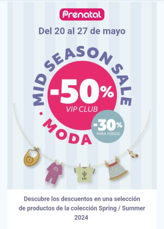 -50% para socios VIP y -30% para todos con Prenatal.