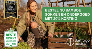 20% korting op gehele dames- en herenassortiment van Bamboo Basics