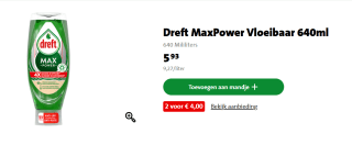Dreft 2 voor €4 bij Jumbo