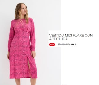 Vestido Midi Flare con Abertura por 9.99€