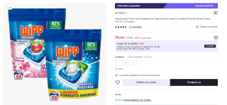 Wipp Express Power Caps Detergente en Cápsulas para Lavadora Limpieza Profunda, Eficaz en Agua Fría 33 + 33 lavados por 10.52€ (Cuenta Nueva 6.31€)