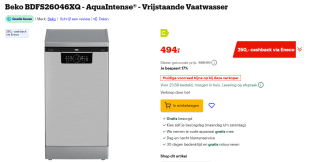 Beko BDFS26046XQ - AquaIntense® - Vrijstaande Vaatwasser voor €494 bij Bol