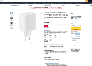 Cargador Adaptador de Corriente Realme SUPERVOOC 120W por solo 18,99€
