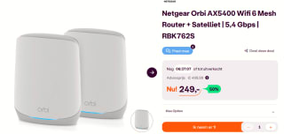 Netgear Orbi RBK762S - Mesh WiFi - AX5400 - Tri-Band - 2-Pack voor €249 bij iBOOD