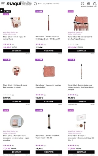-15% de Descuento en María Orbai desde Maquillalia.