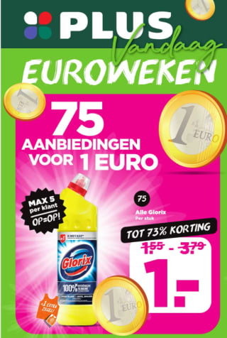 Euro-weken bij Plus met 75 aanbiedingen voor maar €1