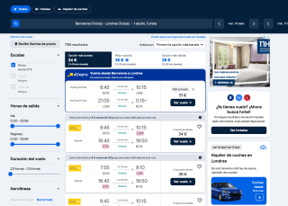 Vuelos ida y vuelta Barcelona- Londres desde 34€ con Skyscanner