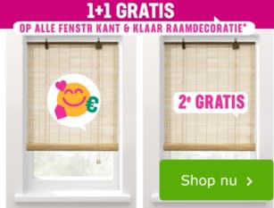 1+1 gratis op Fenstr raamdecoratie bij Leen Bakker
