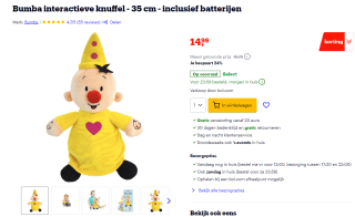 Bumba interactieve knuffel voor €14,99