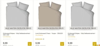 Diverse dekbedovertrekken in alle maten voor €9,99 bij Dekbed Discounter