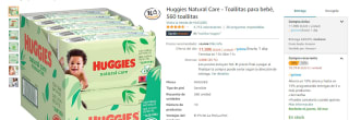 Toallitas bebé Huggies Natural Care 560 unidades por 10,79€