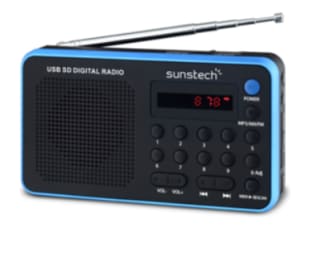 Radio portátil Digital Sunstech RPDS32BL (Am/FM, USB, SD, MMC, 1.5 W) por 9.99€