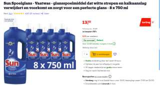 8x Sun Spoelglans 750 ml voor €13,30 bij Bol.com