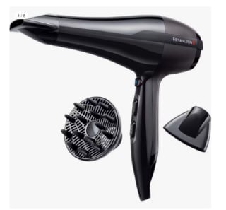 Remington Secador de Pelo Profesional Pro Air, Iónico, Cabello Sin Encrespamiento, 2300 W, Motor AC, 2 Concentradores, 1 Difusor, 3 Temperaturas, 2 Velocidades por 22.97€ (Cuenta Nueva 13.83€)