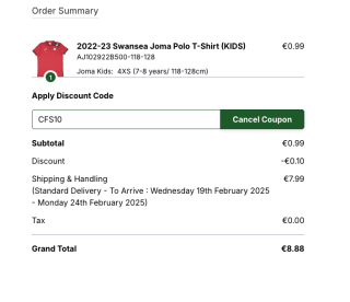 Polo Joma Swansea 2022-23 Niños por 8,88€