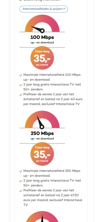 Delta glasvezel internet inclusief interactieve TV 24 maanden voor 35 euro