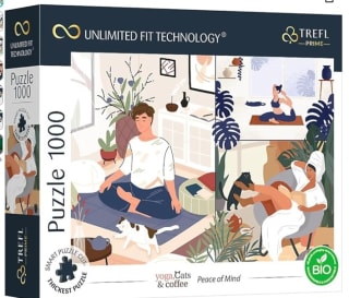 Puzle marca Trefl de 1000 piezas EKO, Gatos, Café, Relajación por 7,98€