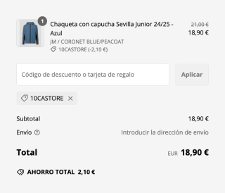 Chaqueta con capucha Sevilla Junior por solo 18,90€