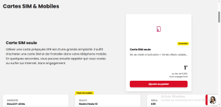 Carte SIM prépayée SFR à 1€
