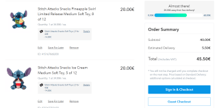 2 Medium knuffels Stitch Attacks Snacks voor €40 in de Disney store