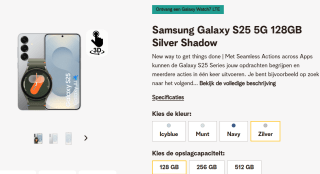 Samsung Galaxy S25 128 GB voor €599 via Telenet
