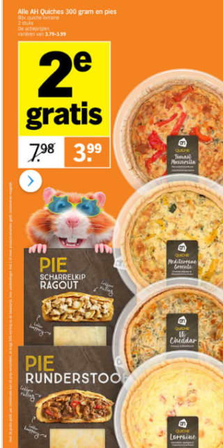 Heel veel producten de 2e gratis bij de AH