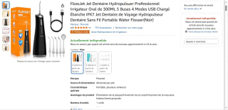 Jet D'Hydropulseur FlossJet 300ML 5 Buses 4 Modes à 29,99€