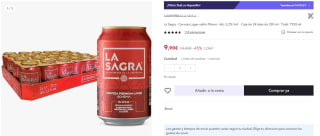 Pack 24 latas La Sagra Cerveza Lager estilo Pilsner + 4 paquetes gominolas Haribo por 13,79€ (nueva cuenta por 8,27€)