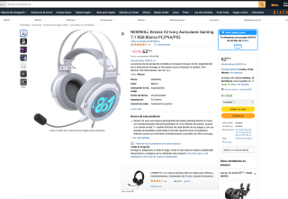Auriculares NEWSKILL Kimera V2 Ivory Gaming 7.1 RGB Blanco PC/PS4/PS5 a solo 62,99€