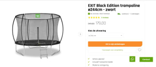 EXIT Black Edition trampoline ø244cm - zwart voor €179 bij Exittoys