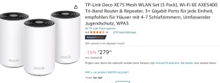 3-pack TP-LINK Deco XE75 voor €279 bij Amazon