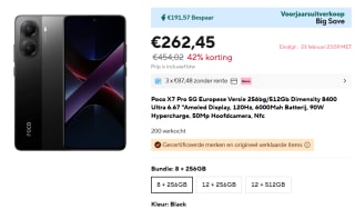 Poco X7 Pro 8GB/256GB Zwart voor €262,45 bij Aliexpress