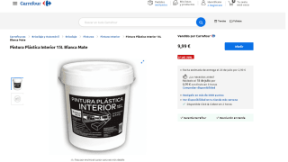2 unidades Pintura Plástica Interior 15L Blanca Mate por solo 12,99€