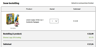 LEGO Creator 3-in-1 Exotische Papegaai (31136) voor €17,24 bij Kruidvat