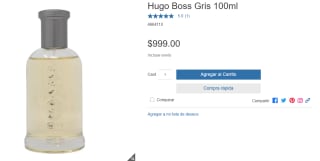 Perfume Hugo Boss Gris 100ml por $999 en Costco