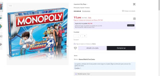 Monopoly Captain Tsubasa or 11,89 (7,13€ usuario nuevo)