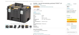 Caja de herramientas profunda TSTAK™ 2.0 marcacv Dwalt por 29,95€