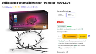 Philips Hue Festavia Lichtsnoer 40m 500 LEDs voor €269 bij Bol