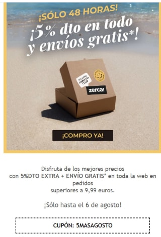 -5% descuento extra y portes gratis compras +9,99€