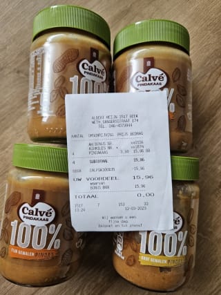 BONUSFOUT! Calve 100% Pindakaas gratis met je bonuskaart