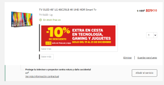 TV OLED 48'' LG 48C29LB 4K UHD HDR Smart Tv por 809,10€