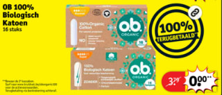 OB biologisch katoen tampons 100% terugbetaald via cashback bij Kruidvat