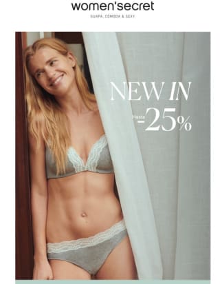 Hasta 25% descuento en novedades desde Womens secret y rebajas de hasta 80%