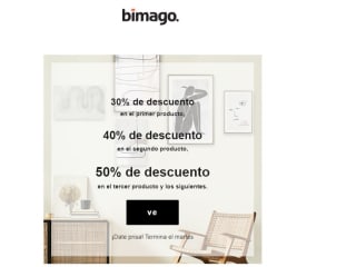 50%, 40% y 30% descuento segun compra