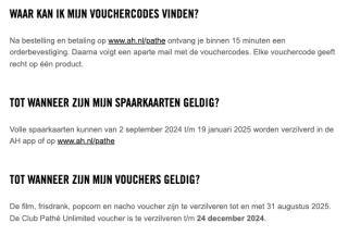 Pathé (spaar)actie van de Albert Heijn voor een 2e gratis bioscoopkaartje