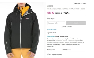 Chubasquero de hombre Anapurva 23V +8000 por 95€